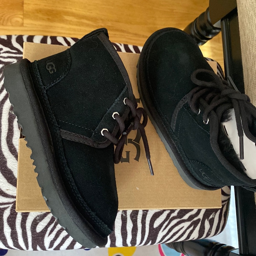 BRAND NEW, NEVER WORN! Kids black Ugg wool boots.